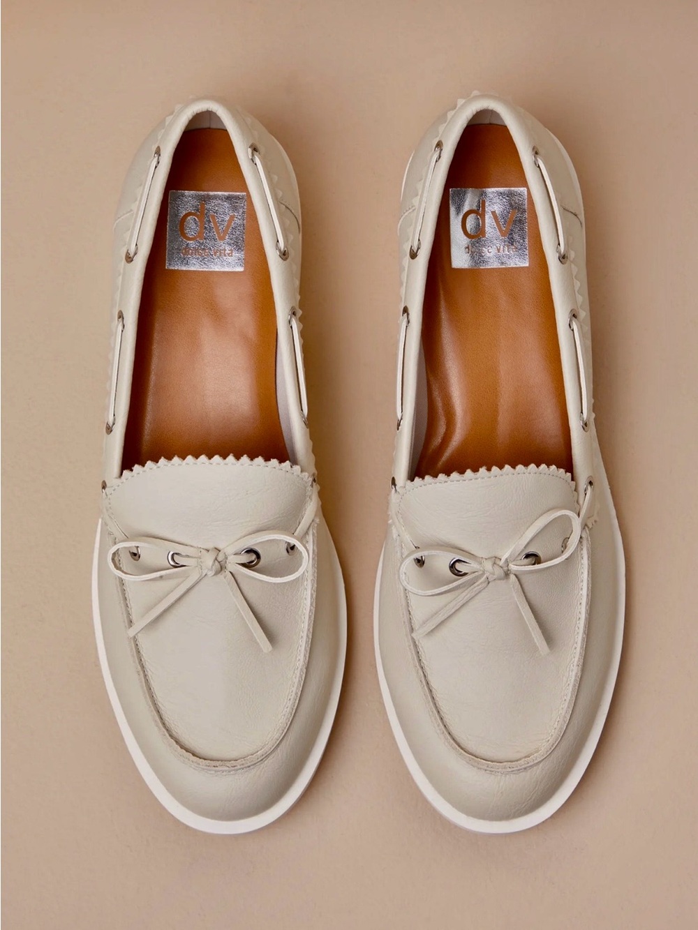 DV by Dolce Vita Ivory Leather Loafers with Bow NEW!!!